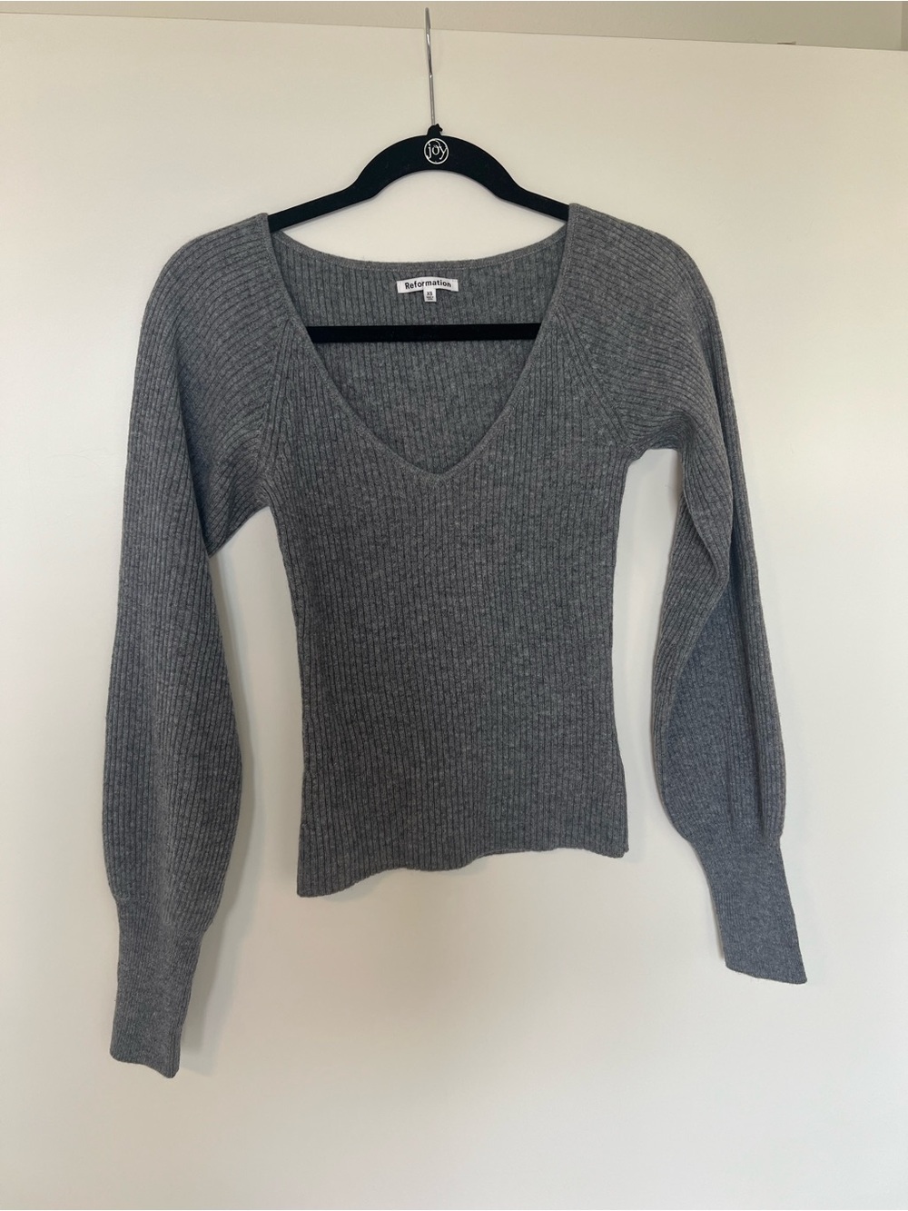 Reformation Hart Cashmere Sweater - Dark Grey